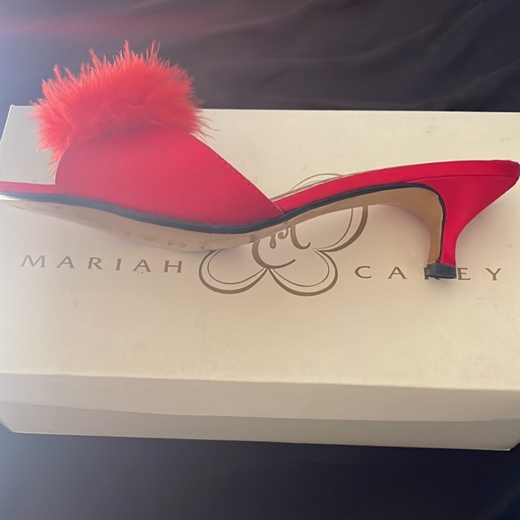 Never worn Mariah Carey satin kitten heels with box. Red. Size 7 1/2. - Picture 4 of 10